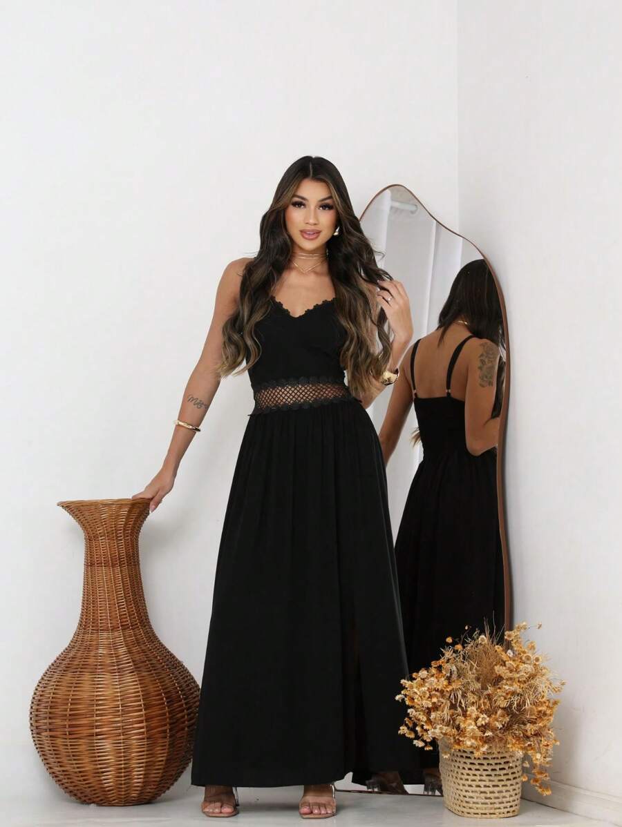 Luiza Dress With Guipure Lace - 黑色 - 查看 1