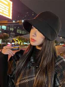 1pc Versatile Thickened Sherpa Thermal Lined Warm Upgraded Short Brim Hat, Minimalist Classic Style Suitable For Various Face Shapes, For Home, Outdoor, Cycling, Sports, Gathering Winter Fall - Multicolor - View 11