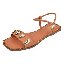 Mania de Mulher Women's Sandals Flip Flops Flat Square Sole Adjustable Comfortable Fashion Strap - Lạc đà - Xem 5