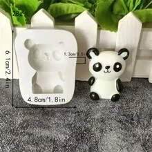 Khuôn làm bánh sô cô la fondant hình động vật hoạt hình bằng nhựa silicon mềm - Màu be - Xem 8