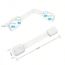 5/10packs Cabinet Locks, For Drawer, Fridge, Washing Machine, Dish Chair, Cupboard, Closet, Oven, Trash Can, No Adhesive Adjustable Multi-Purpose Lock Buckle, White