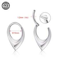 1Pc 16G G23 Titanium Septum Hingle Ring Nose Rings Hoop Septum Clicker Segment Ring Piercing Jewelry Rhombus Water Drop Cartilage Tragus Rook Ear Lobe Piercing Jewelry For Women Men - Three-dimensional Water Drop Nose Ring - View 5