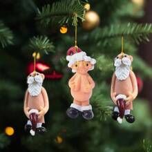 1pc Christmas Pendant New Acrylic Naughty Santa Claus Christmas Tree Pendant Santa Claus Christmas Tree Pendant Gift American Character Decoration Gift,Christmas,Naughty Christmas,Christmas Character