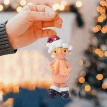 1pc Christmas Pendant New Acrylic Naughty Santa Claus Christmas Tree Pendant Santa Claus Christmas Tree Pendant Gift American Character Decoration Gift,Christmas,Naughty Christmas,Christmas Character