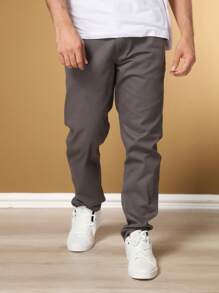 Men's Slim Fit Casual Sport Pants With Built-In Pocket Knife Pocket With Lycra High Durability And Comfort - 深灰色 - 查看 2