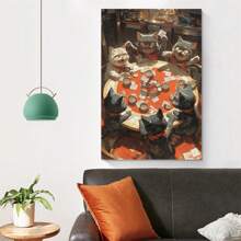 1 tấm Poster động vật, Anime Mèo con đang chơi bài Poster Canvas Nghệ thuật treo tường Áp phích & Tranh in thẩm mỹ Trang trí tường cho phòng ngủ Ký túc xá Phòng khách Tranh ảnh Trang trí tường Có khung Không khung - Nhiều màu - Xem 5