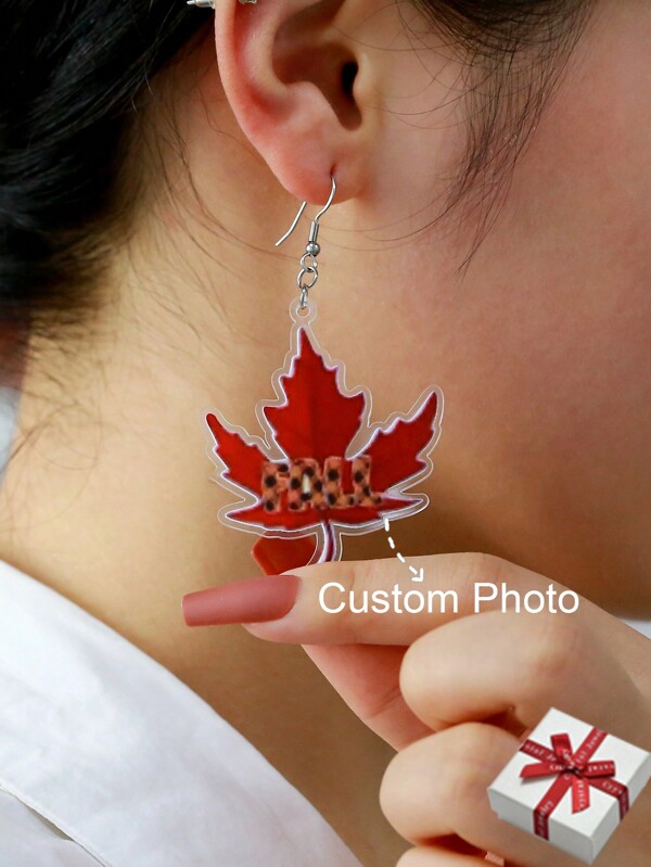 Pendientes personalizados de Acción de Gracias con forma de pavo, pendientes con dije de calabaza tallada y hoja de arce de acrílico, un regalo lindo de acero inoxidable para mujeres/niñas, joyería de otoño para la familia