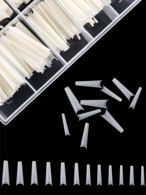 Clear Stiletto Acrylic Nail Tips, 240PCS XXL Extra Long Stiletto Full Cover False Nail Tips For Professional Nail Art Salons Home DIY, Ballerina Coffin French Fake Nails