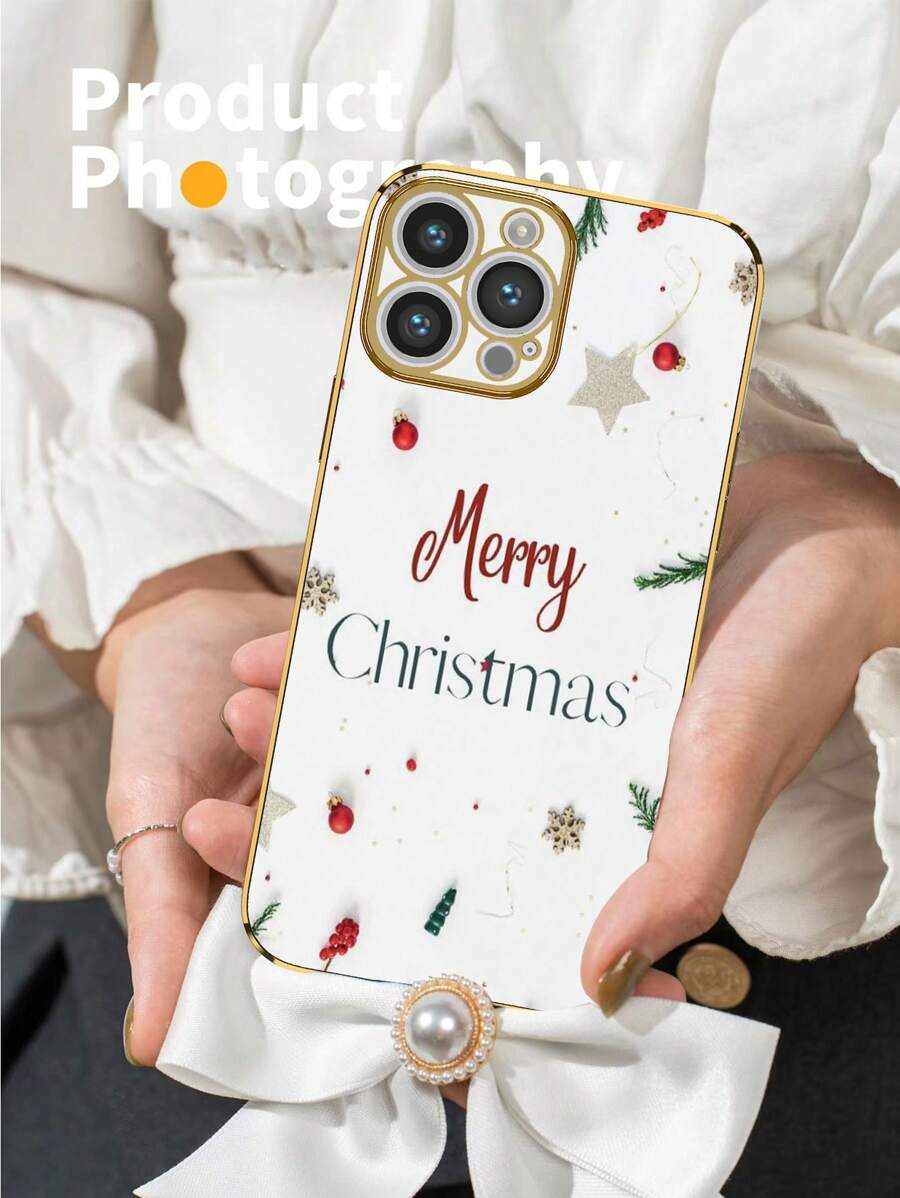1 X Ốp điện thoại di động chống rơi TPU màu trắng mạ điện 6D họa tiết Giáng sinh tương thích với ốp lưng iPhone Galaxy Redmi Oppo Ultra/Ốp lưng Galaxy S24 Ultra 5G/Ốp lưng Poco X5 Pro - Nhiều màu - Xem 1
