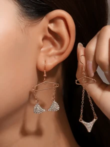 1 对时尚创意海滩主题水钻比基尼耳环，适合女性派对珠宝 - 彩色 - 查看 8