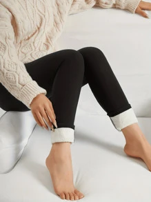 Women's Plus Fleece Thick Sports Pants, Winter Wool Running Pants Colanti