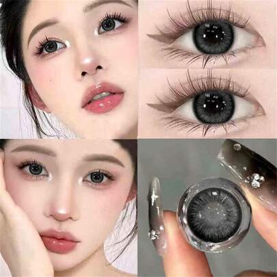 1/3/5/15cajas Lentes de contacto estilo círculos coloridos(Se envía en colores aleatorios) azul, verde y dorado, diámetro natural adecuado para uso diario de estudiantes, nuevos lentes de contacto anuales, oferta increíble 2+1 gratis, súper atractivos, te sorprenderán seguro. Lentes de contacto coloridos de gran diámetro de 14.5mm, con un contenido de agua del 42%, naturales, cómodos y estéticos. Incluye solución de limpieza. Ideales para juegos de roles, fotografías, fiestas y reuniones. Atención (este producto no tiene graduación, no es adecuado para personas con problemas de vista).