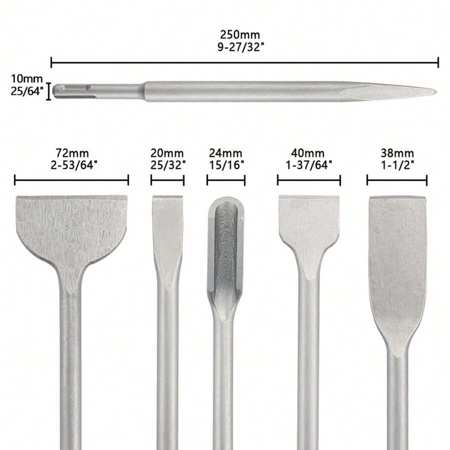 shensen 250mm Chisel Set SDS Plus Shank Electric Hammer Drill Bit Point