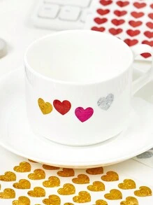 10 Sheets Laser Heart Stickers Pack Mini Color Love Self-Adhesive Marker Notes Decoration For Diary Album Valentine's Day Back To School