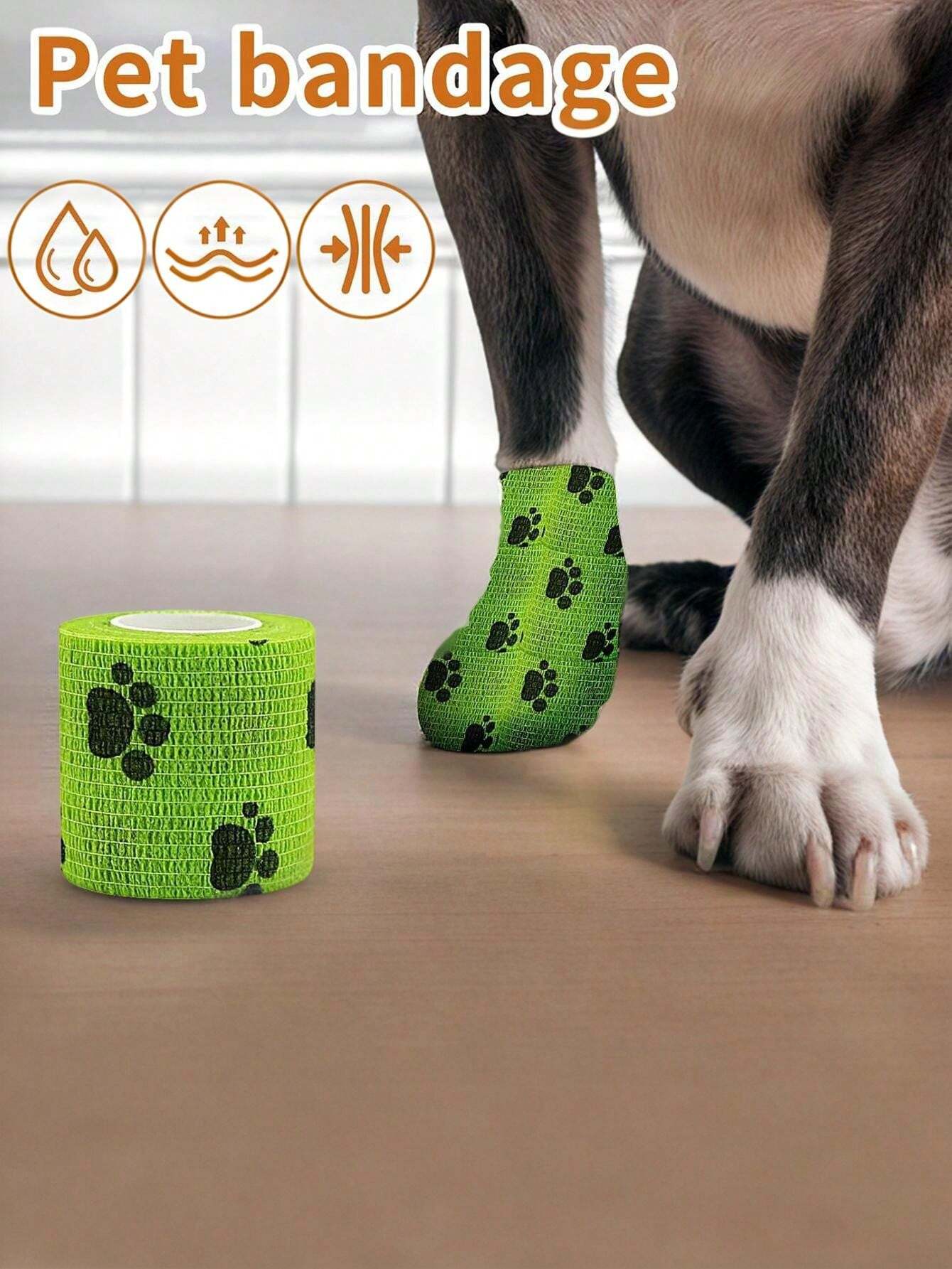 5 rollos de vendaje veterinario Vendaje de compresión seguro y fijo