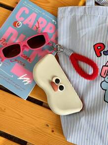 Cartoon Cute Portable Silicone Glasses Bag Color Contrasting Sunglasses Sunglasses Protective Cover Hanging Bag Glasses Box Storage Bag Organizer Organization