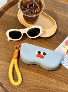 Cartoon Cute Portable Silicone Glasses Bag Color Contrasting Sunglasses Sunglasses Protective Cover Hanging Bag Glasses Box Storage Bag Organizer Organization