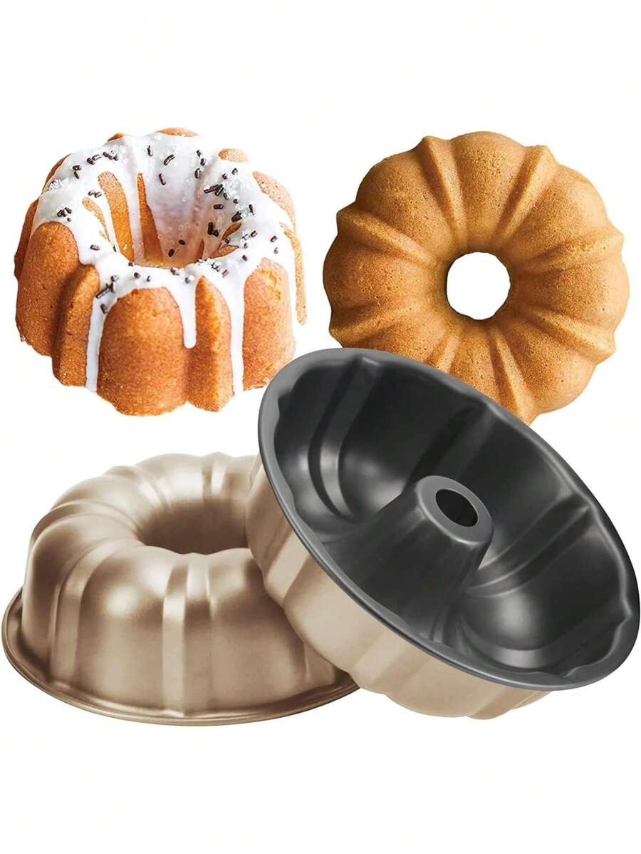 DeTODO Molde para Hornear Rosca Antiadherente Pasteles Panque Pan - Bronce - Ver 1