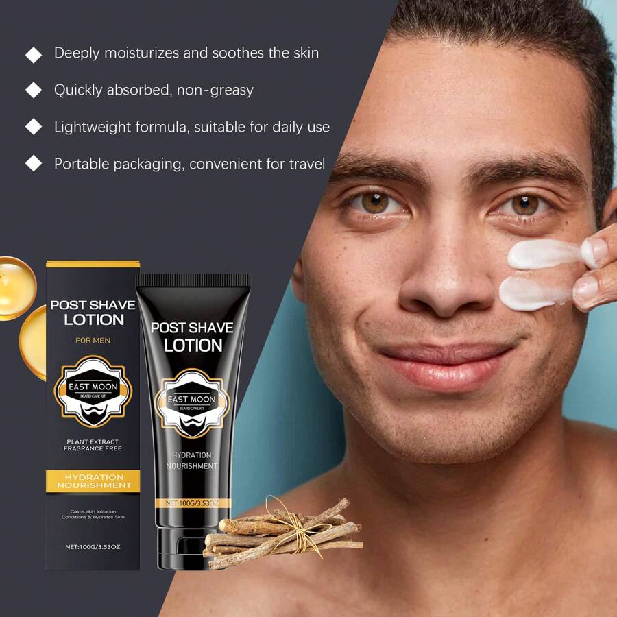 100g Men's After Shave Care Lotion, Skin Soothing And Moisturizing
