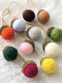 6 peças enfeites de bolota de feltro de natal guirlanda de bola de bolota de feltro outono decoração de bolota pendurada para árvore com lareira de fazenda de natal decoração de parede
