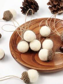 6 peças enfeites de bolota de feltro de natal guirlanda de bola de bolota de feltro outono decoração de bolota pendurada para árvore com lareira de fazenda de natal decoração de parede