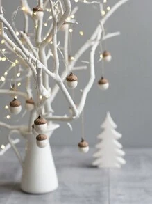 6 peças enfeites de bolota de feltro de natal guirlanda de bola de bolota de feltro outono decoração de bolota pendurada para árvore com lareira de fazenda de natal decoração de parede