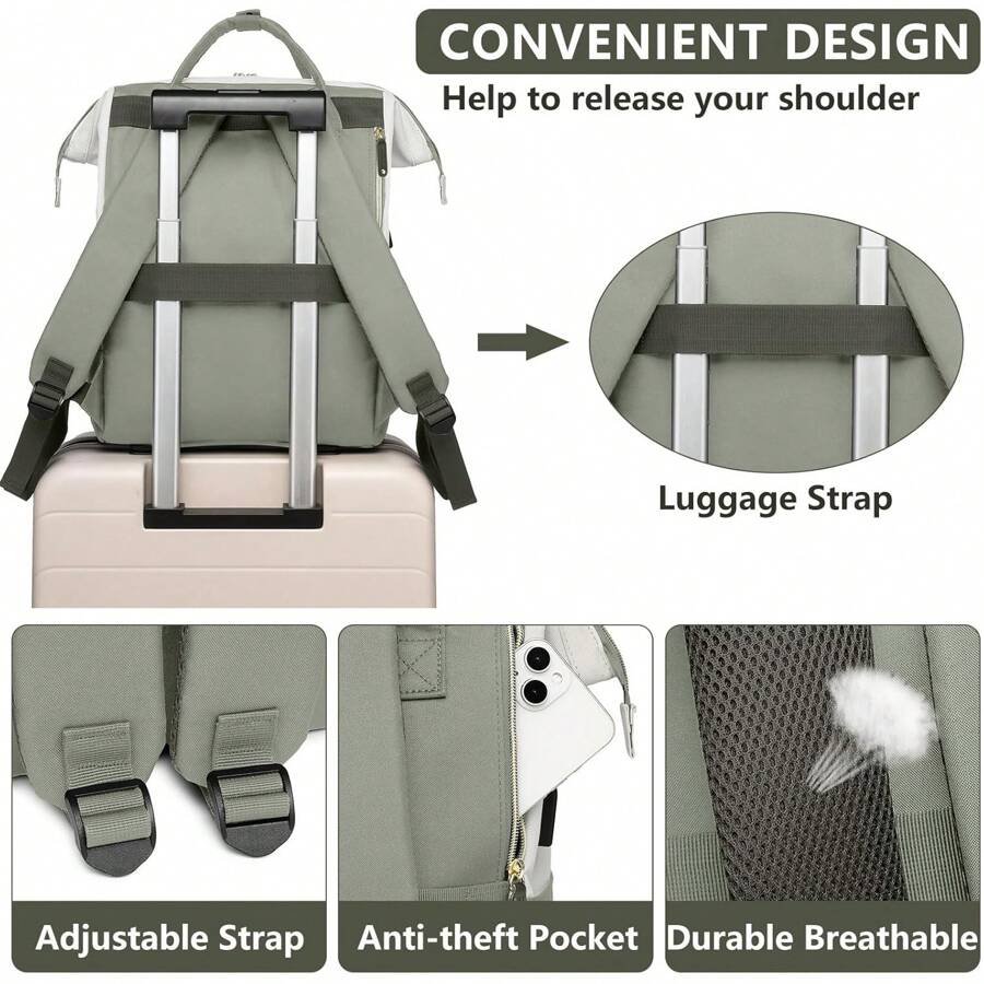 Women Laptop Backpack Work Bag Fits 15.6 Inch With Laptop Compartment