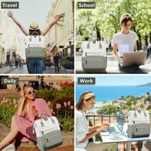 Women Laptop Backpack Work Bag - Fits 15.6 Inch With Laptop Compartment Waterproof Professional Fashion Travel Purse For College Nurse Business Computer Backpack - Mint Green - View 8