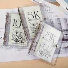 3-Piece PVC Money Saving Challenge Binder Set With Cash Envelopes - English 12-Month Budget Organizer For $5K, $10K, & $25K Savings Goals - Sturdy Personal Finance Planner