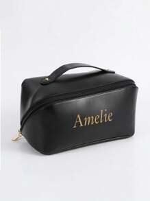 Kosmetyczka z haftem na zamówienie, kosmetyczka z zamkiem błyskawicznym i dużym otworem, kosmetyczka wielokrotnego użytku, zestaw do pielęgnacji skóry, pudełko do pakowania kosmetyczek, niezbędne rzeczy w podróży, niezbędne rzeczy na rejs, niezbędne rzeczy do akademika, prezenty dla druhen ślubnych, prezenty dla matek, prezenty urodzinowe, prezenty dla przyjaciół i nauczycieli, dekoracja domu, list do łazienki, salonu, uniwersalny, miejski relaks