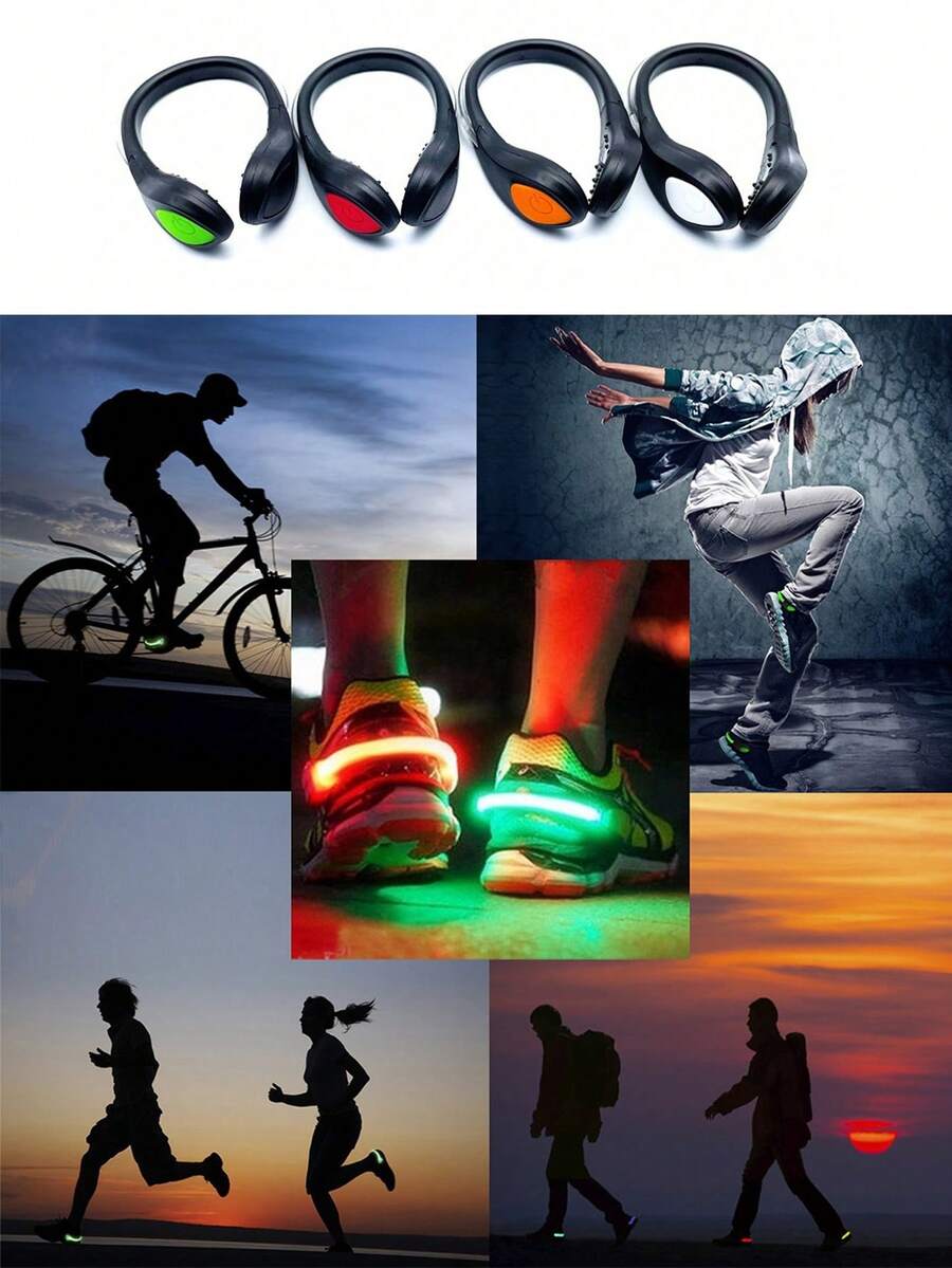 1 件綠色 Led 燈鞋夾適用於摩托車/自行車騎行、跑步、戶外夜跑、街舞