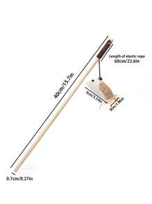 1 件多功能猫玩具，木棍上的黄麻布老鼠猫逗猫棒，手持互动猫羽毛玩具，猫用品，帮助锻炼猫咪 - 彩色 - 查看 14