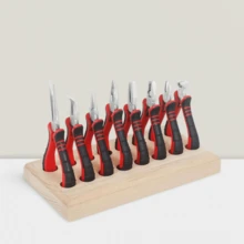 Jewelry Pliers Sets Jewelers Making Tools Kit, Professional 8 Piece Mini Wire Plier With Wood Holder For Beading, Crafting, Crimping, Cutting, Repair, Wrapping, Complete Quality For Adults Starter - 紅色 - 查看 1