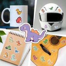 100 张小卡通短腿恐龙涂鸦贴纸吉他笔记本手提箱防水贴纸，适用于剪贴簿、日记本、笔记本电脑、保险杠、滑板、水瓶、电脑、手机 - 彩色 - 查看 11