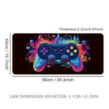 Game Controller Mouse Pad, Gamepad Computer Gaming Keyboard Mat, Large Office Desk Mat, With Sewn Edges And Anti-Slip Back To School Gaming Mouse Pad Desk Accessories Office Supplies Office Desk Accessories Mousepad Mouse Pad For Desk - Gamepad - View 6