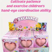 Archaeology Digging For Gems DIY Manual Digging For Treasure Fossils For Boys And Girls Heart Puzzle Handmade Toys Puzzle Toys Creative Toys Holiday Gifts