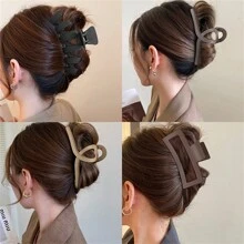 1 件/2 件小号经典棕色百搭风格心形亚克力发夹，优雅时尚的女士发饰，适合日常生活、聚会、休闲、工作、旅行、洗漱、化妆 - 彩色 - 查看 2