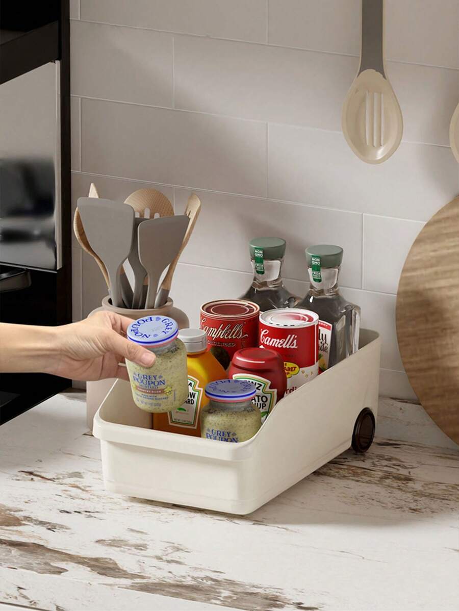 1pc Storage Box, Kitchen Supplies Sorting Box, Roller Storage