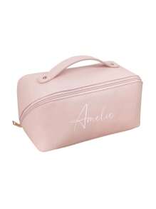 Kosmetyczka z haftem na zamówienie, kosmetyczka z zamkiem błyskawicznym i dużym otworem, kosmetyczka wielokrotnego użytku, zestaw do pielęgnacji skóry, pudełko do pakowania kosmetyczek, niezbędne rzeczy w podróży, niezbędne rzeczy na rejs, niezbędne rzeczy do akademika, prezenty dla druhen ślubnych, prezenty dla matek, prezenty urodzinowe, prezenty dla przyjaciół i nauczycieli, dekoracja domu, list do łazienki, salonu, uniwersalny, miejski relaks