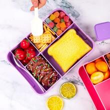 1 Peça Caixa de Fruta Dividida e Lacrada, Caixa de Salada, Caixa de Bento para Trabalhador de Escritório, Aquecimento em Forno de Micro-ondas, com Utensílios de Mesa, Lancheira, Adequada para Trabalho e Viagem, Suprimentos Escolares - Roxo - Visão 5