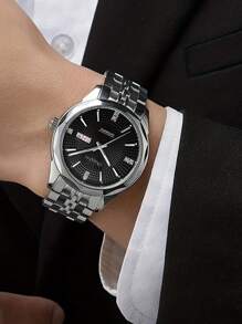 Dianpai Luxury Men's Business Fully Automatic Mechanical Watch, Simple Night Light Durable Stainless Steel Strap Men's Sports Watch - Gift Selection