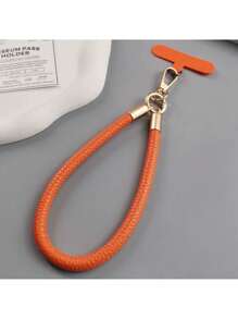 1pc Leather Short Phone Lanyard Wristband, Fashionable High-End Outdoor Wrist Strap, Keychain Sturdy Lanyard Gifts For Mother, Family, Friends, Birthday, Holiday Phone Charm, Phone Chain