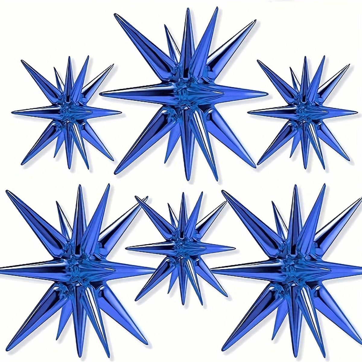 2 piezas de globos con forma de estrella de color azul oscuro, globos tipo explosión de estrella de 14 puntas en total, globos con explosión de estrella de 22 pulgadas, globos de lámina con forma de estrella puntiaguda, globos de mircalar grandes para decoraciones de fiesta
