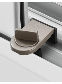 1 cái, Khóa cửa sổ trượt có thể điều chỉnh, Khóa cửa sổ, Khóa cửa sổ có tính năng chống kẹp và an ninh, Khóa cửa sổ - Cửa trượt kim loại và chốt cửa sổ - màu nâu - Xem 10