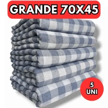 Large Plaid Floor Cloth Large Size 70x45 Cleaning Cloth Double Bag 5 Units - 藍白色 - 查看 1
