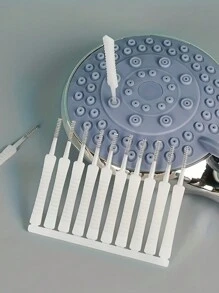 10pcs Shower Head Cleaning Brushes, Bathroom Scouring Pad Sticks Precision Nozzle Clog Remover Tools,Hard Water Stain Remover, - White - View 11