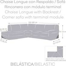 Ecommerc3 | Housse de canapé méridienne taille gauche (variété de couleurs) – Housse de canapé en tissu élastique jacquard – Tissu respirant et extra doux avec protection anti-usure – Design antidérapant avec bande élastique - Bleu marine - Voir 4