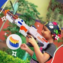 Kids Dart Launcher 14 Darts Toy Gun - Màu vàng - Xem 3