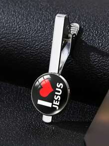 suteyi 1 件 I Love Jesus 领带夹，男士配饰礼物