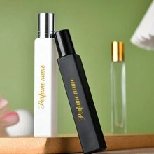 Botella de perfume recargable de cristal grueso azul y gris degradado de 10ml, personalizada con nombre, botella de viaje portátil para perfume